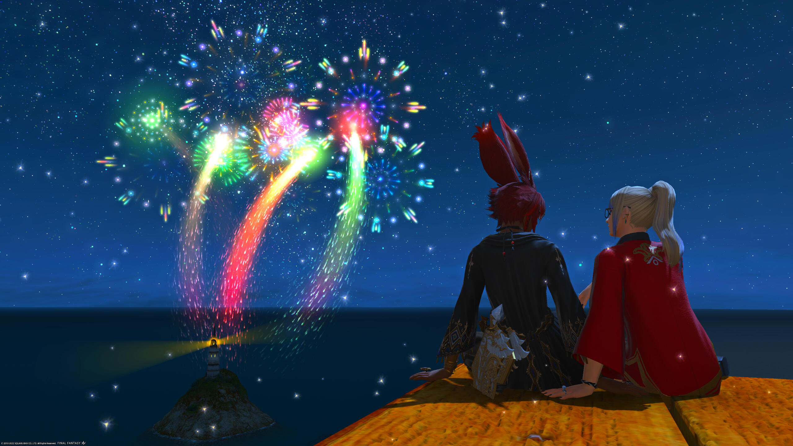 Fireworks with a friend.