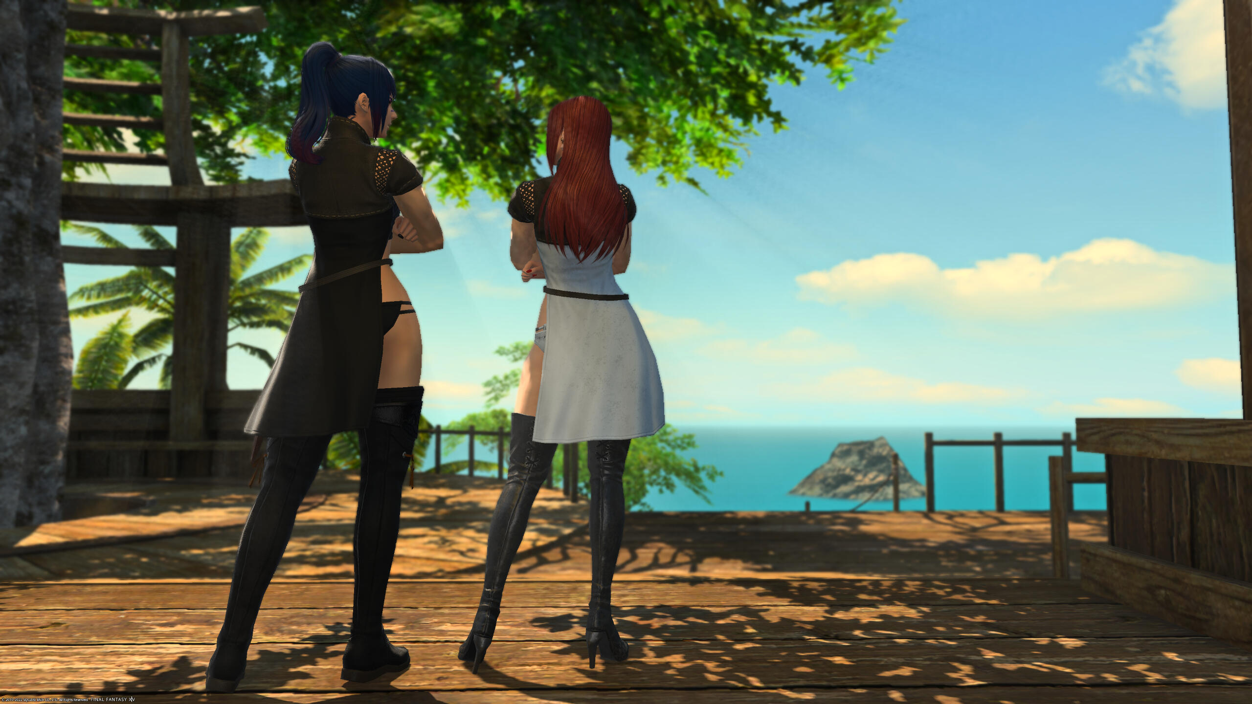 Enjoying the island view.